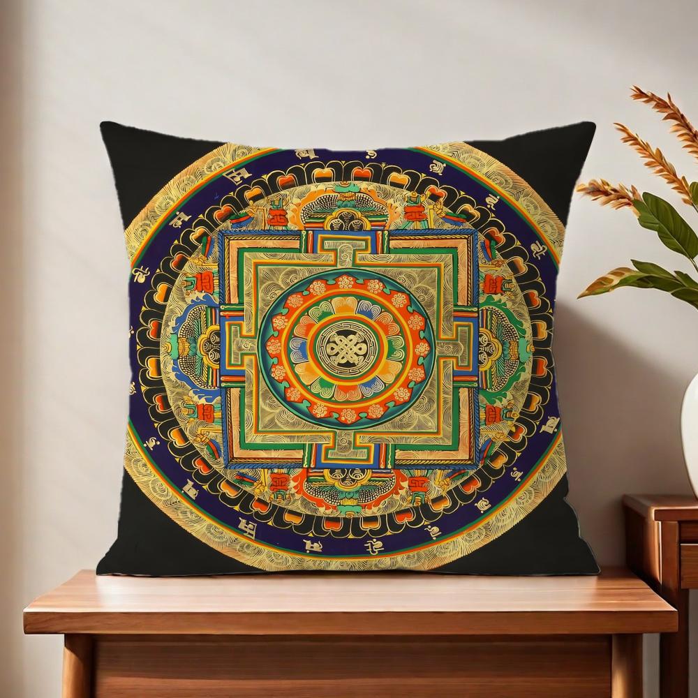 Ttibetan EthnicStyle Cards cushion cover For Pillow Printing Sofa Decoration Home Car Room Coffee Shop Office Nordic Simplicity