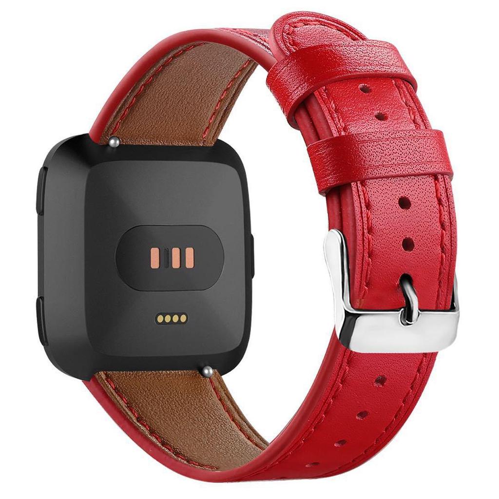 Fitbit Versa 2/Versa/Lite Leather Strap - Round Tail Cowhide Printed Wristband