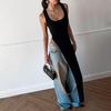 Women's 2025 Summer Fashion: Street Style Slit Shoulder Strap Camisole Long Vest