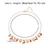 Playful Cherry Strawberry Heart Pendant Necklace With Margarite Details Flexible Chain Design Ideal For Layering