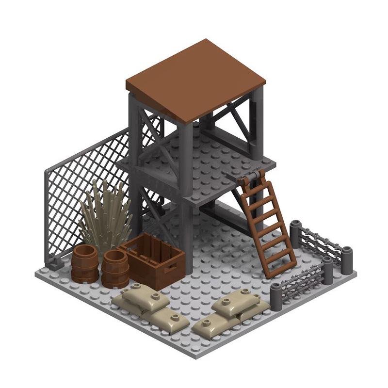 Doll Scene With Anti-Aircraft Maxine Anti-Aircraft Heavy Machine Gun Mortar Assembly Building Block