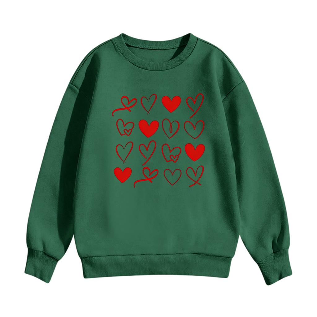 Kinder Freizeit Rundhals Bedruckter Pullover Langarm Kapuzen-Sweatshirt Oberteil