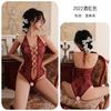 Sexy lingerie sexy neck onesie pajamas perspective uniform seduction pure desire suit