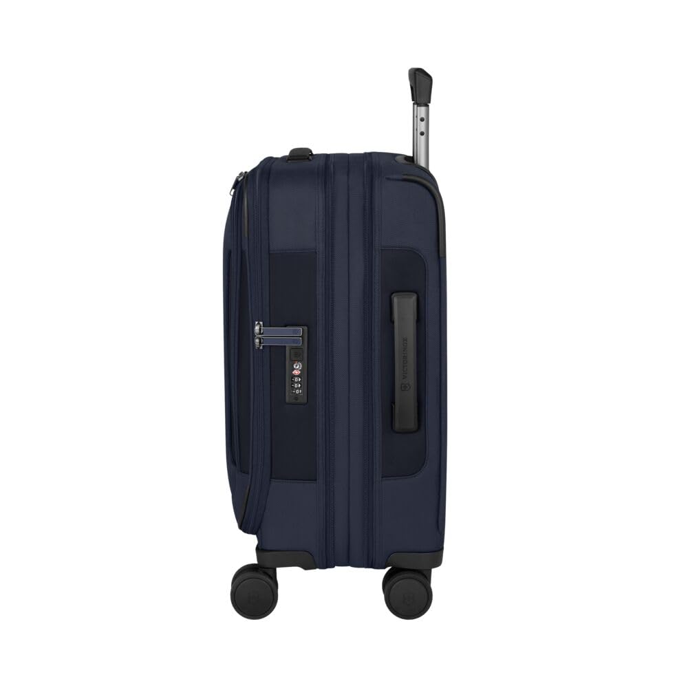 Victorinox Werks Traveler Global Suitcase with 8 Includes Laundry Garment TSA ID Expandable Navy Ideal for and Overseas Product 653658 7.0 Carry-On