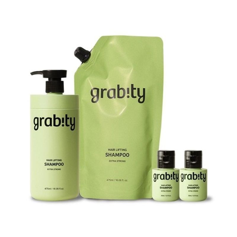 Gravity Gravity Hair Lifting Shampoo Extra Strong Refill Set (475ml product + 475ml refill + 2 mini 30ml bottles)