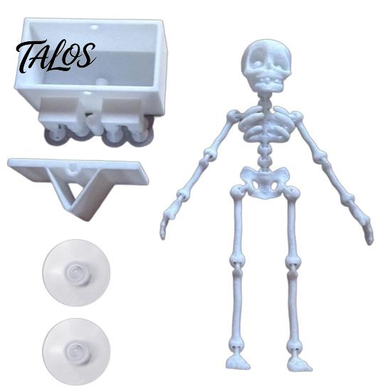 Scheletro Impermeabile Ecologico per Halloween Acquario Scheletro Danzante, Articolazioni Mobili Azionate da Bolle Decorazione per Terrario Rettili,