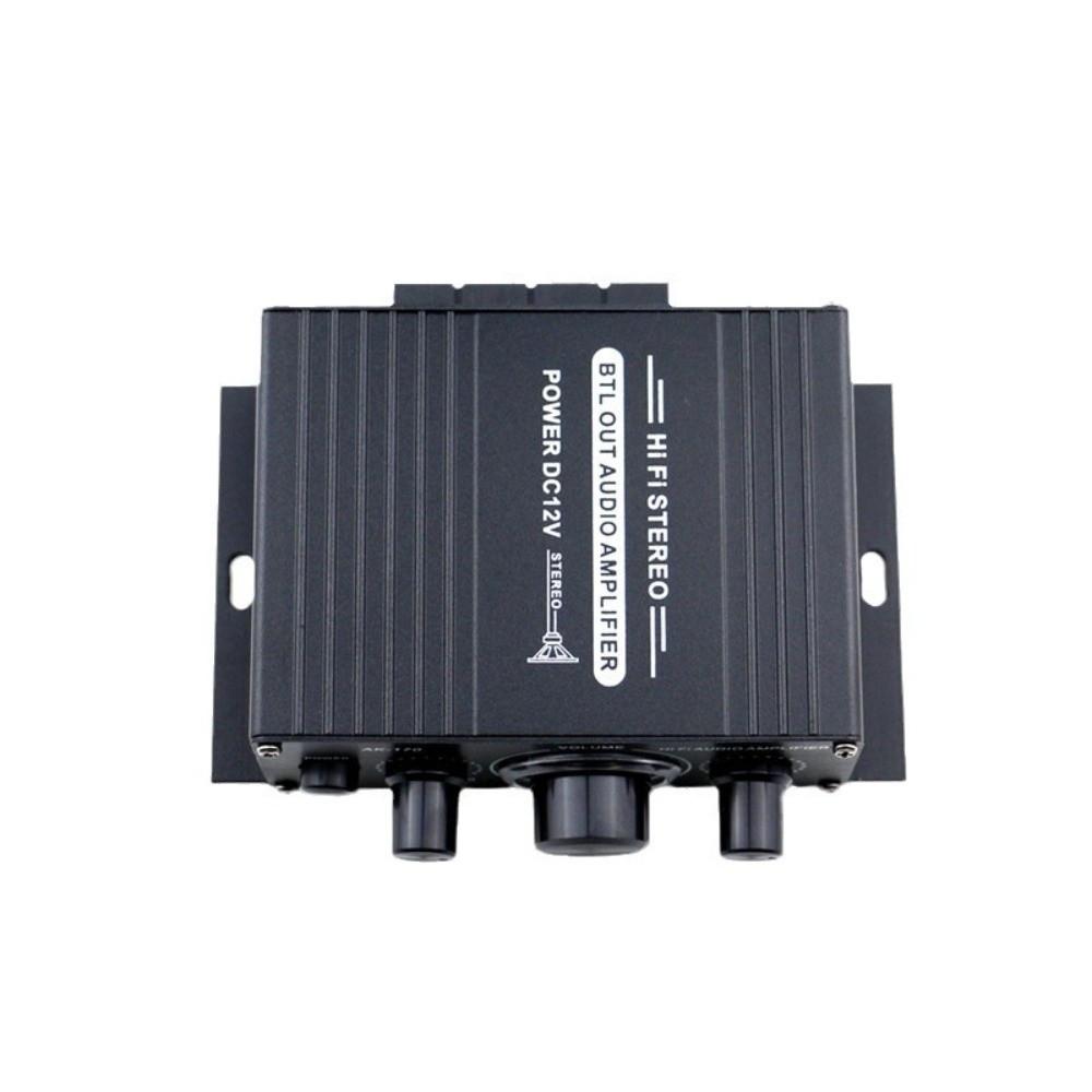 Aluminum Alloy Digital Power Audio Amplifier Blue Light DC12V Power Stereo Audio Amplifier 2-Channel Amplifier Home Audio System