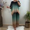 Summer Plus Size 2 Piece Sets for Women Crew Neck Short Sleeve Top Wide Leg Pants Set Casual Loose Lounge Outfits