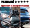 2PCS Wanted Motorcycle Stickers, Waterproof Vinyl Decals for Fuel Tank Windshield Car Bumper
