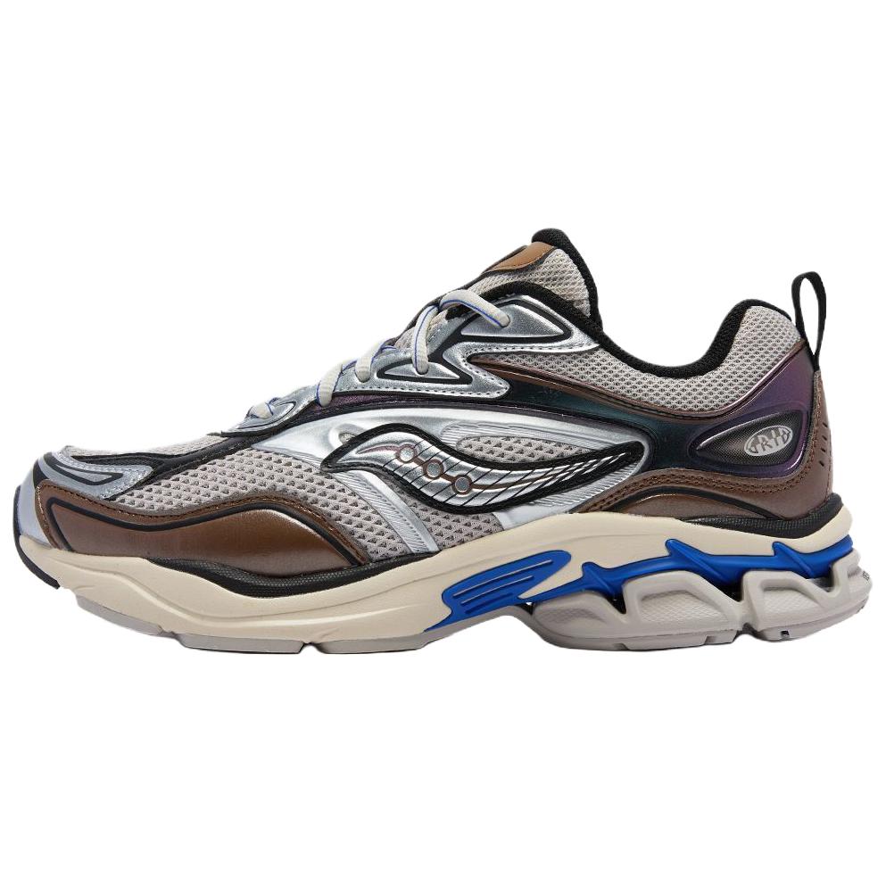 Saucony Grid Fusion Comfortable Versatile Colorful Metallic Low-Top Running Shoes Unisex Running Shoes Gray Silver S79063-9