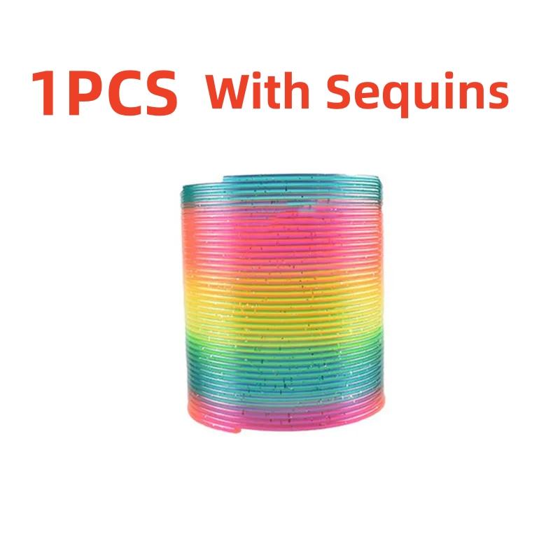 Rainbow Circle Fun Folding Toy Material Spring Coil Children's Creative Magic Party Party Funny Tool Colorful Elastic Pen Holder