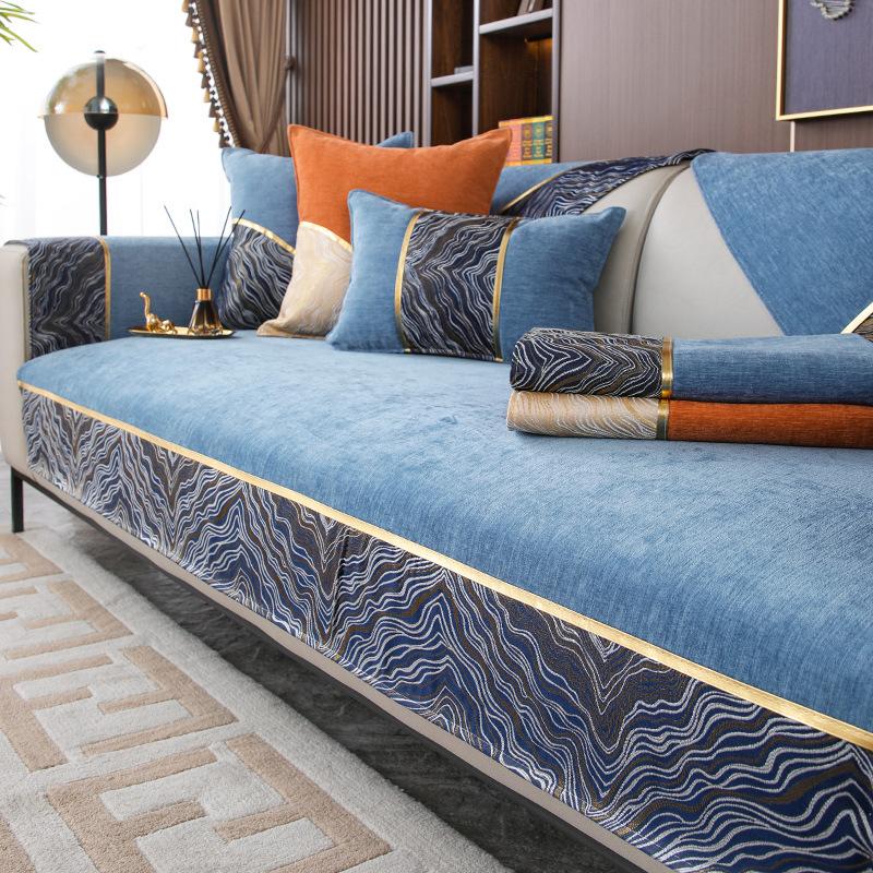 Soffkudde Fyra säsonger Universell Enkel Modern Chenille Halkfri Matta Sofföverdrag Allomfattande Universellt Överdragstyg