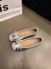 Evening wind gentle butterfly ladyshoes ballet flats French retro soft sole silver single shoes spring and summer small fragrant wind women's shoes