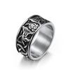 Ring im keltischen Stil aus nordischem Titanstahl Keltischer Wolf Herrenring Armband