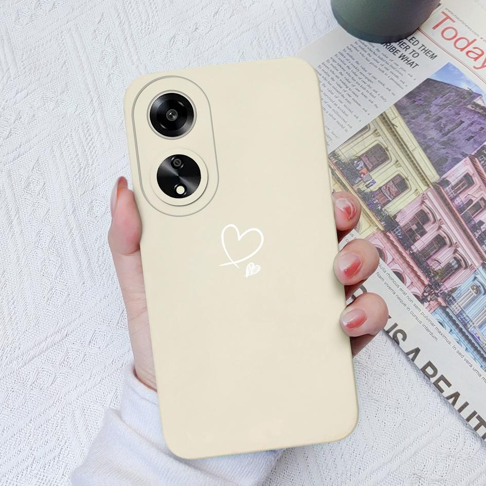 Fashion Love Heart Phone Cases For Oppo A1 A1K A7 A11 A15 A35 A52 A55 Soft Liquid Silicone Anti Slip Durable Shockproof Protective Shell For Oppo Capa