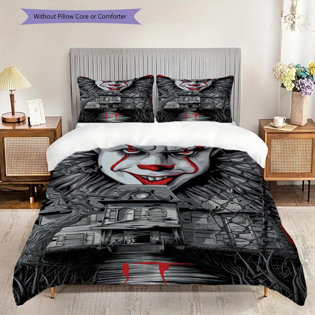 Horror Icons Freddy Vs Jason Threepiece Set 1 Duvet Cover 2 Pillowcase Without Core Soft And Comfortable Duvet Cover And Pillowcase