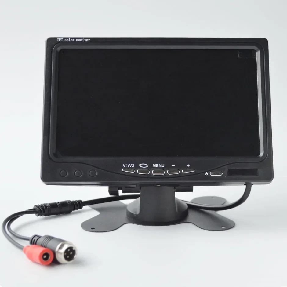 HD 7” Screen LCD 12V/24V Car Rear View Monitor for Vehicle Truck Van Lorry Rv CCTV Camper TV Backup Camera Home Furnishings