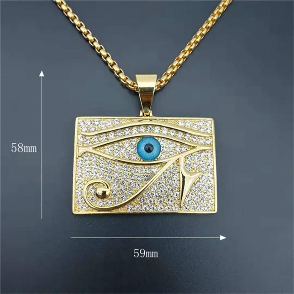 Ancient Egypt Eye Of Horus Pendant Necklace Gold Stainless Steel Jewelry For Women Men