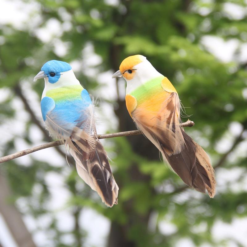 6pcs Foam Feather Artificial Birds Imitation Bird Model Home Outdoors Garden Wedding Decoration Ornament DIY Party