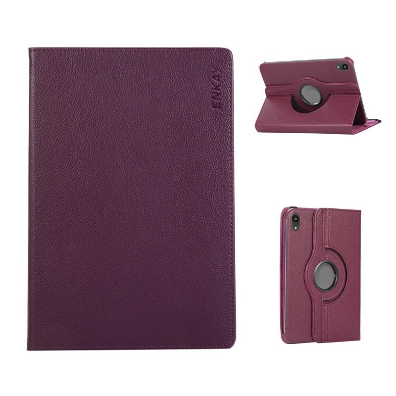

For iPad 10.9 (2022)/iPad (2025) Tablet Case ENKAY HAT PRINCE Litchi Texture PU Leather Cover Stand Dark Purple