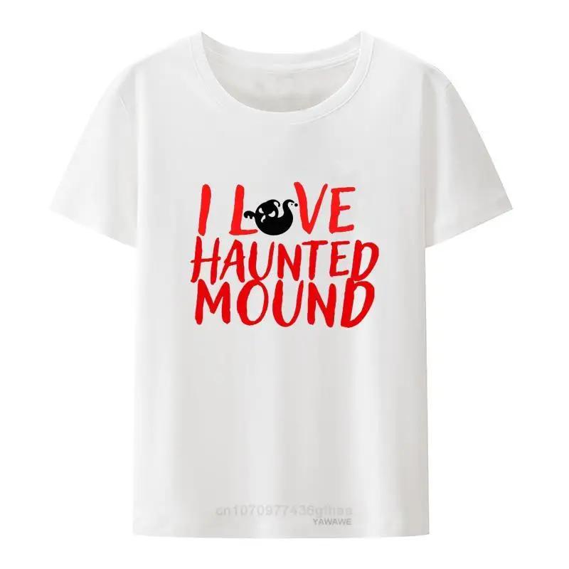 Sematary Я люблю Haunted Mound Футболка Хоррор Хэллоуин Графическая Футболка Мужская Женская С коротким рукавом Винтажная Повседневная Уличная Одежда Топы S