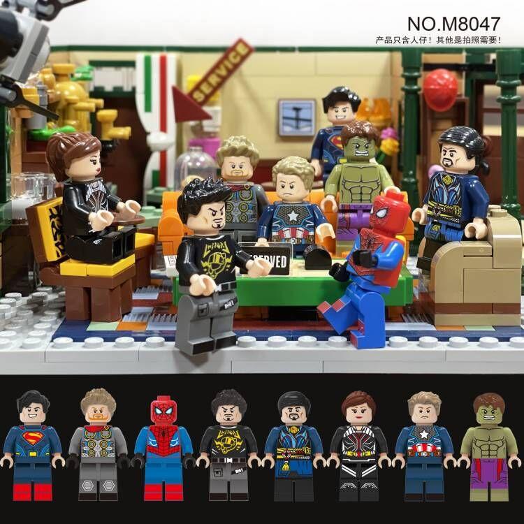 Superhero Building Block Minifigures 16 Styles M8047 M8058 Small Bricks Assembly Action Figures Toys for Kids Gift