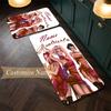 HUNTRIX (144) Customize Name Flannel Kitchen Mat Soft Non-Slip Kitchen Floor Runner Rug for Home Kitchen Decor