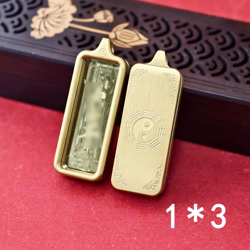 Tibetan Thangka Gold Necklace: Non-fading, Waterproof GAU Box Pendant, Multi-size Options