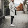 Spring New Men's Pocket Versatile Daily Retro Stand Up Collar Medium Long Woolen Coat Men's Casual Coat Men's Clothing