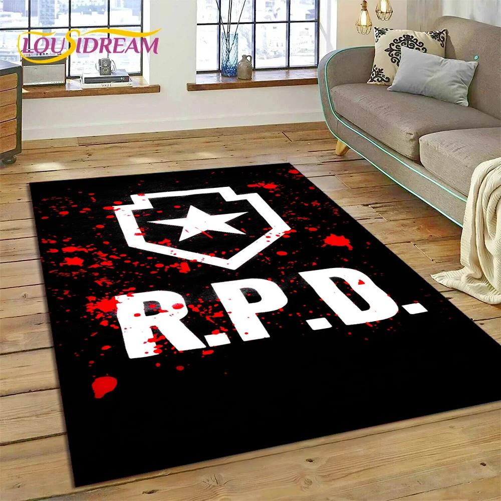 3D Horro Games R-Resident Evil Gamer Carpet Rug for Bedroom Living Room Home Sofa Decoration,Child Game Large Decor Floor Mat