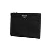 Prada Saffiano Emaille Dreieck Metall Logo Kosmetiktasche Herren Kosmetiktasche Schwarz 2NH006-064-F0002