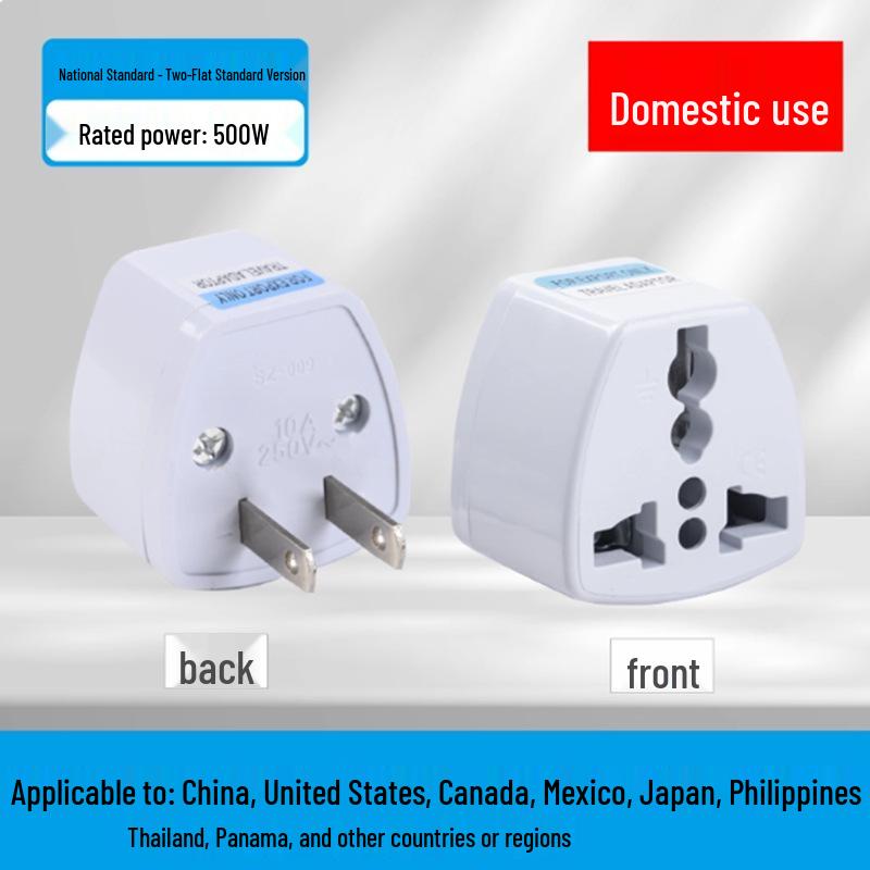UK to EU Power Plug Adapter - 2-Prong to 3-Prong Converter for Travel