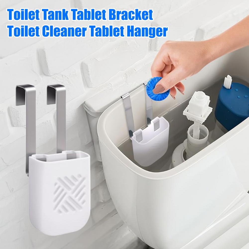 Toilet Tank Tablet Holder with Hook Prevents Residue & Pollution in Water Tank Tablet Rack Easy Install Rust-Resistant Cleaner R