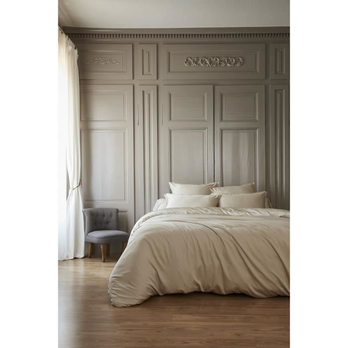 Taie D'oreiller - Salome - Viscose De Bambou - 63 X 63 Cm - Beige - Lavable À 30°