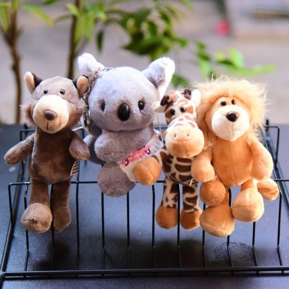 Stuffed Animal Animal Plush Keychain Jungle Brother Elephant Lion Keyring  Best Gifts