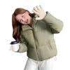 Winter Down Coat Thickened Padded Stand Collar Pockets Zipper Closure Pockets Windproof Heat Retention Short Type Cold Weather Outwear Cotton Jacket