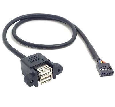 Double Usb A Socket For Housing With 2X5 Socket