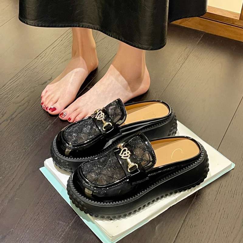 Baotou half slippers women's 2025 summer new popular versatile fashion outer wear popular Mueller shoes platform women's shoes