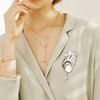 Horse Pearls Brooch Rhinestones Embellished Alloy Accessory Stylish Fashion Jewelry Gift
