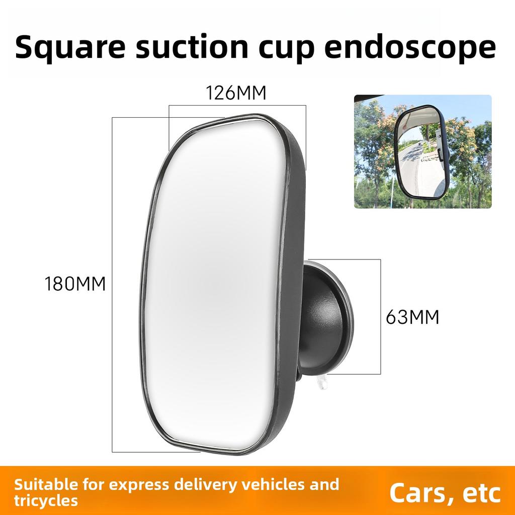 Universal Suction Cup Rearview Mirror, Round & Square Styles, HD Anti-Glare, Strong Suction, Easy Installation, Fit Most Cars.