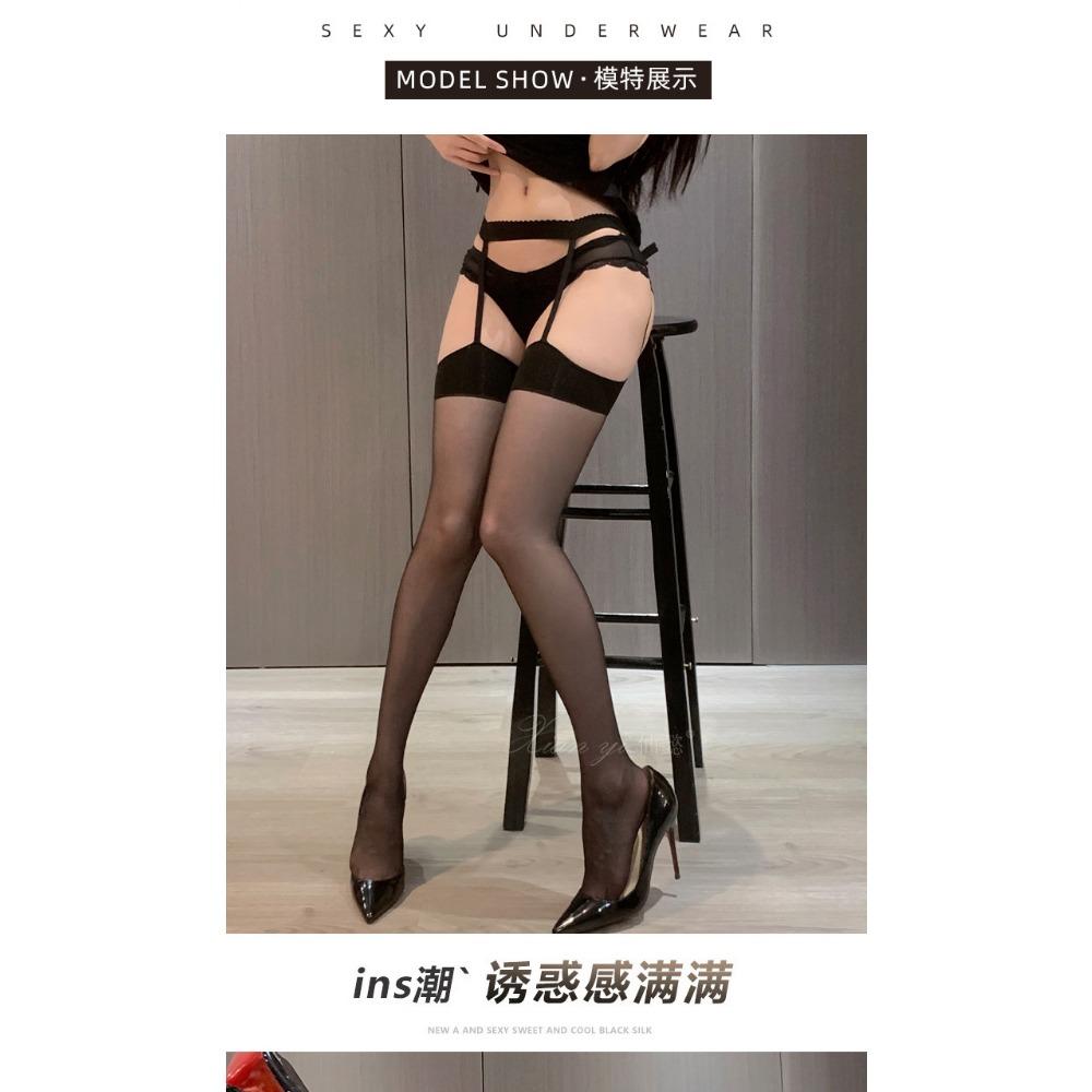 Xianyi Sex Stockings Sexy Suspenders Integrated Socks Pure Desire To Bump The Edge Black Silk Open Gear Free of Temptation Knee Socks W19