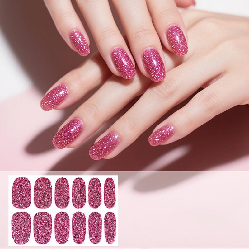 Gradient-Stil Nagellack-Aufkleber Set Selbstklebend Wasserdicht Glitzer Falsche Nagel-Aufkleber