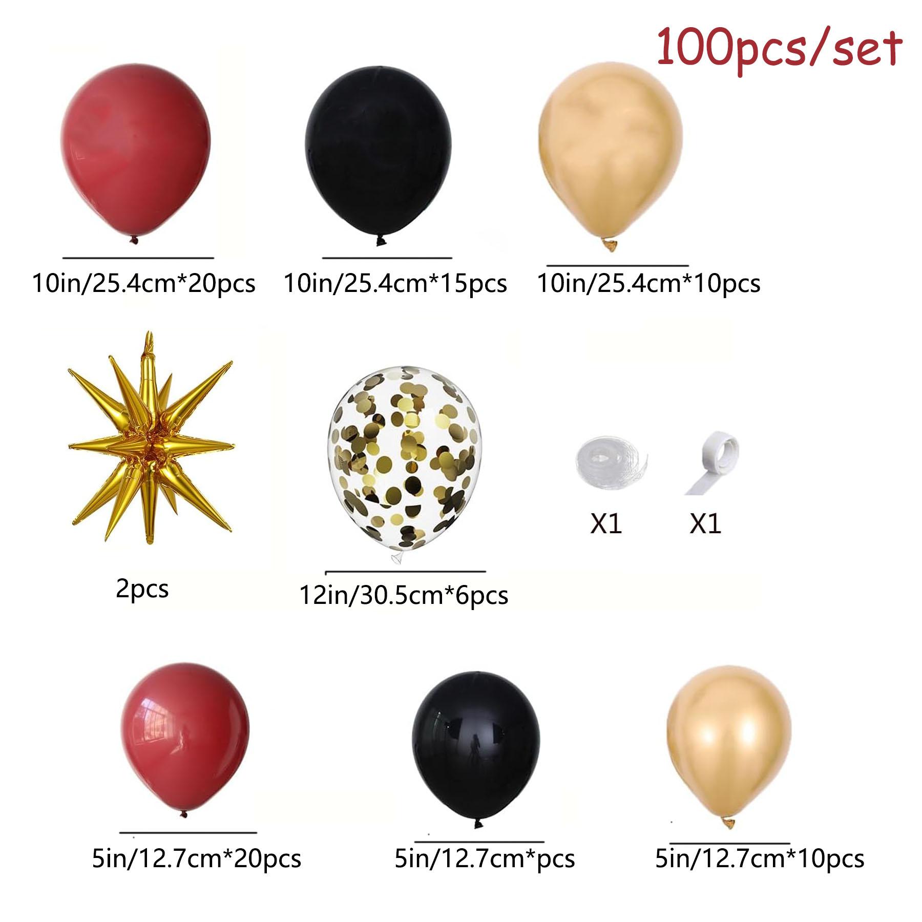 

100 шт. бордовые и золотые воздушные шары, арка, гирлянда, украшения для вечеринки, металлические золотые воздушные шары с конфетти для класса 2024 года, поздравление выпускников, день рождения