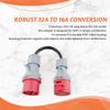 5-Pin Rot 32A Stecker auf 16A Buchse CEE-Adapter Gen E-Auto Ladekabel Verlängerungskabel Stecker 400V Steckdose
