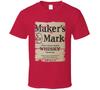 Whisky Bourbon Maker's Mark Alcol Bere Regalo Maglietta Look Invecchiato