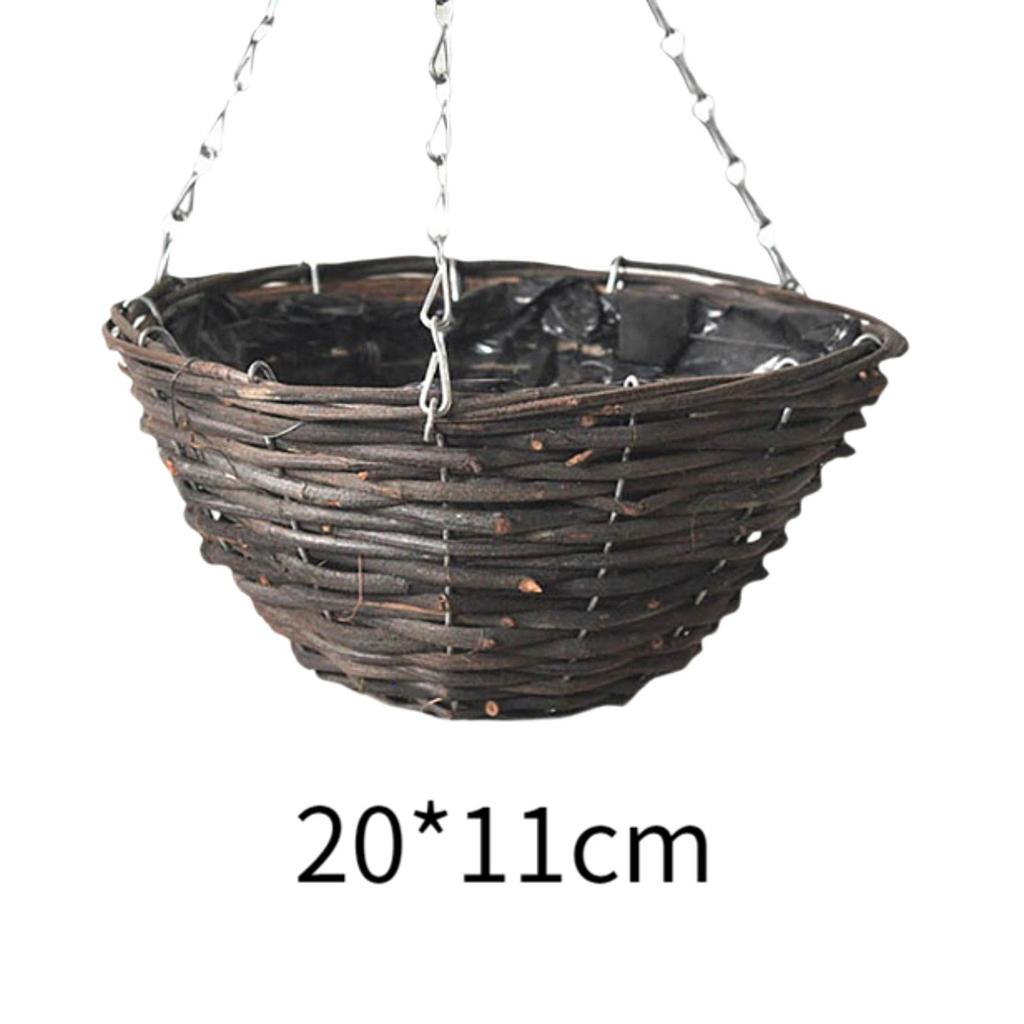 Rattan Flower Basket with Hanging Chain Wall for Party Doorway Window 8