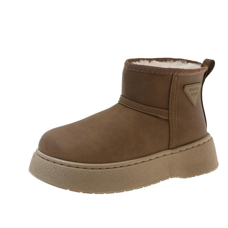 Thick-soled snow boots women's winter new ugly cute big head piled thickened cotton shoes warm bread cotton boots