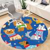 1PC Paw Prints Pet Office Round Area Rug,  Mat Suitable ForOffice, Under Office Chairs Bedroom Living Room Home Decor, Room Deco