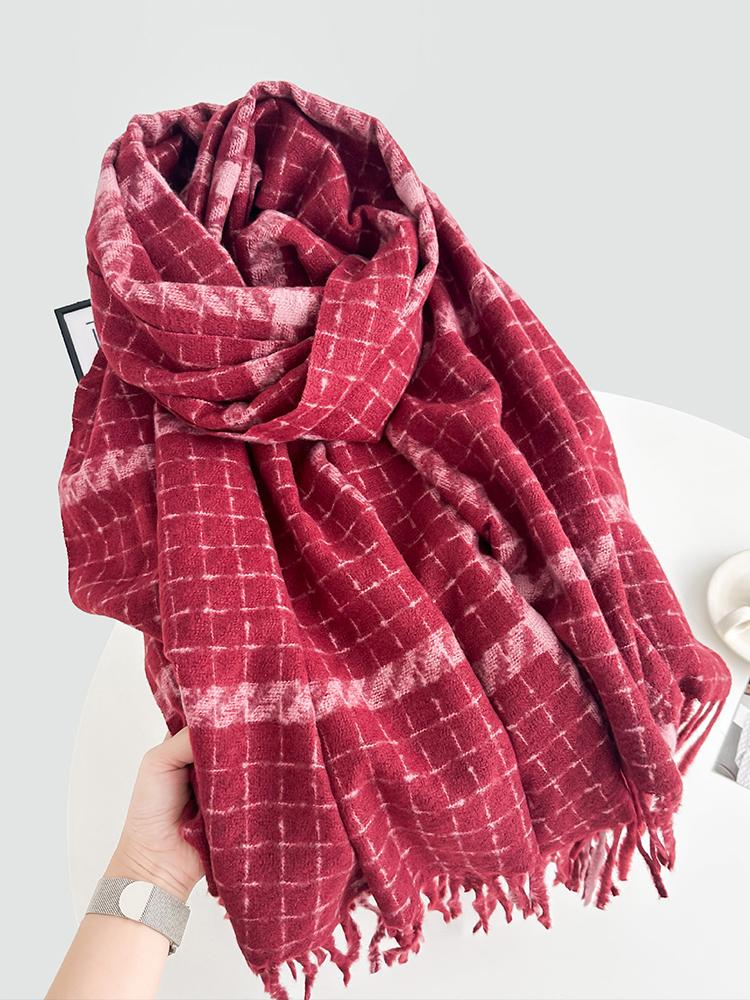 Autumn Winter Women Preppy Knitted Scarf Lady Men Casual Plaid Tassel Soft Warm Scarve Wrap Shawl Femme Male Unisex Fashion New