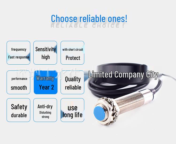 M12 Two-Wire Adjustable Hall Effect Proximity Sensor with Normally Open Switch
